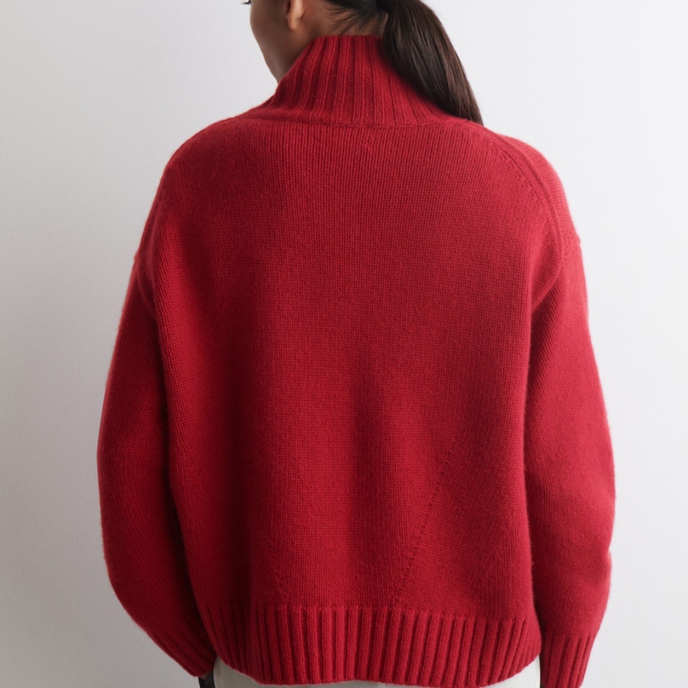 COS Red Ribbed Turtleneck Sweater - Picture 4 of 11